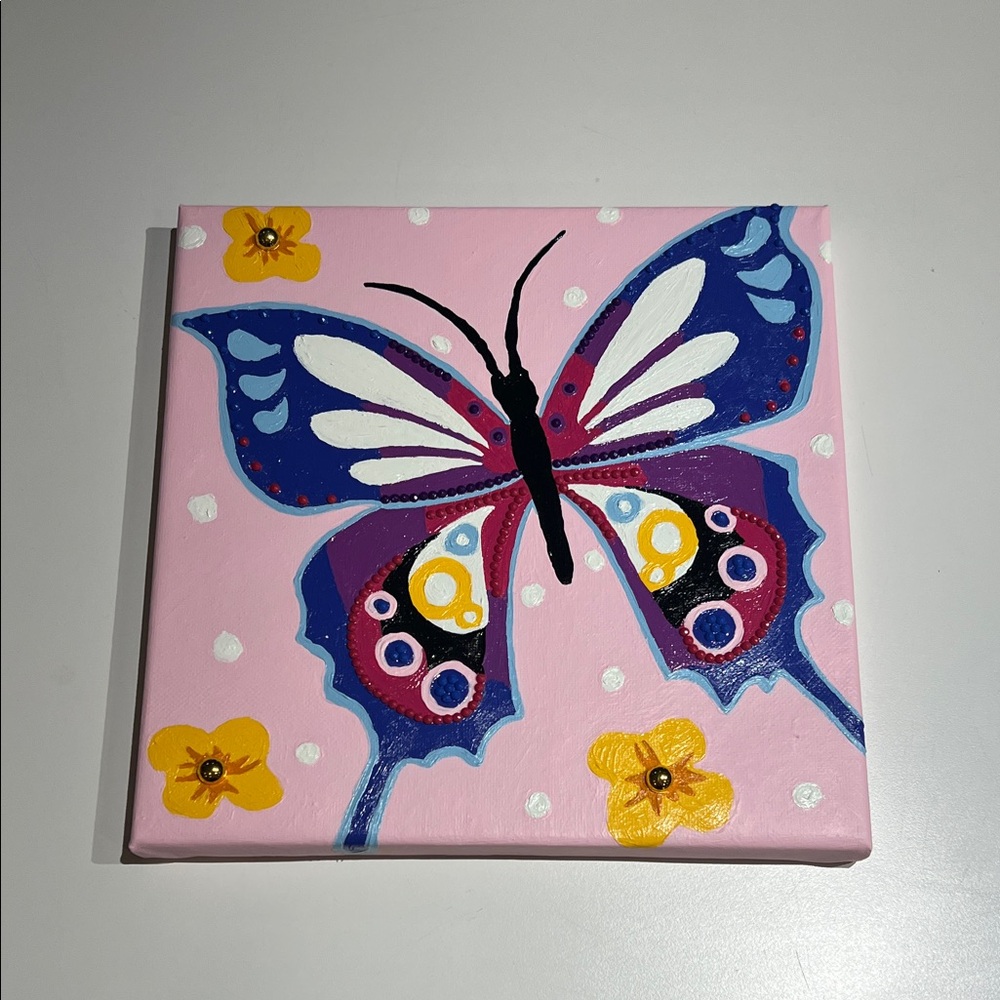 Colorful Butterfly Canvas Art Set - Picture 2 of 3